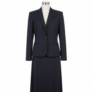 Classic Navy Pinstripe Women's Blazer